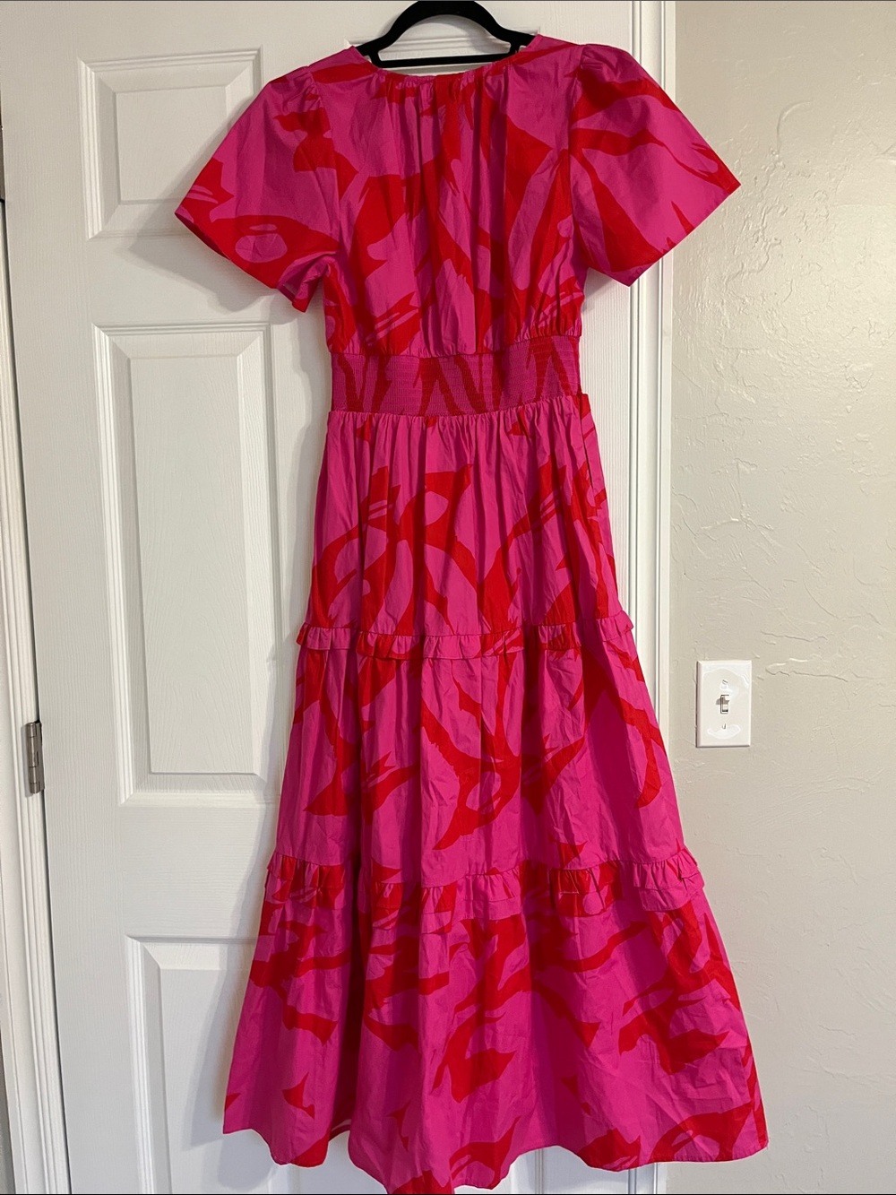 Sugarlips Jolene Abstract Palmer Poplin Tiered Maxi Dress - Picture 7 of 9